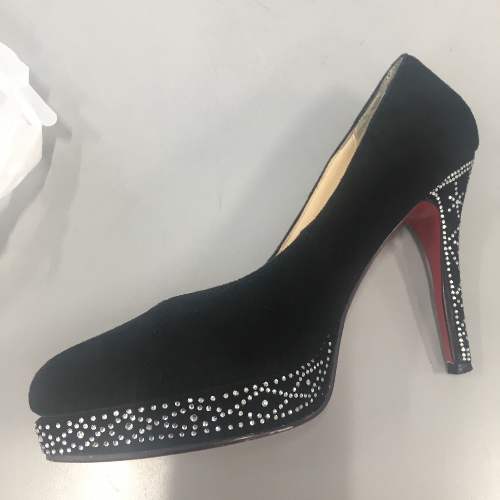 COPY - Christian louboutin women size 41 US 10.5 Eugenie Crystal Suede Rhinesto…